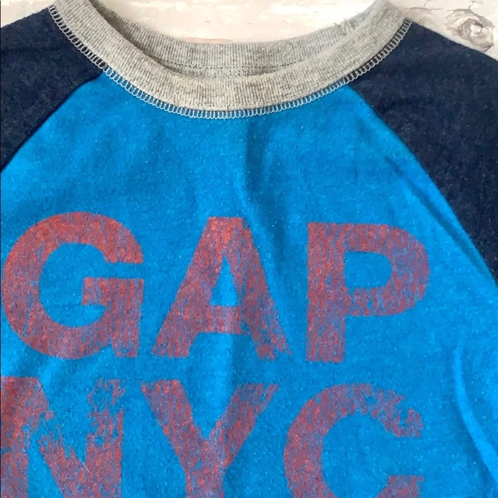 BabyGap 12-18m Boys Shirt Long Sleeve Blue NYC Gap Kids Baby Toddler 12m 18m
